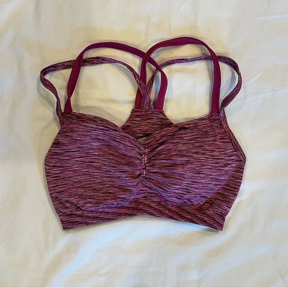 Athleta Sports Bra, Size M, Pink Pattern